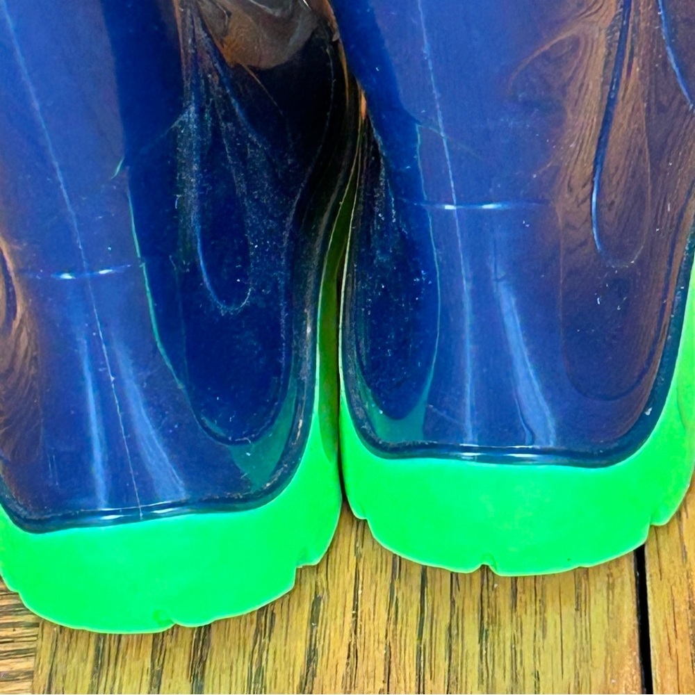 Skeeper Kids' Navy Rain Boots with Neon Green Soles Size EU 25 /US 8 - Picture 8 of 11